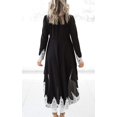 thumbnail image 4 of Women's Loose Lotus Leaf Cocktail Round Neck Flounce Ruffle Sleeve Irregular High Low Maxi Dress, 4 of 6