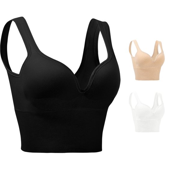 Vrotazzy Womens Sports Bra Wire Comfort Sleep Bra Plus Size Workout Activity Bras With Non Removable Pads Shaping Bra