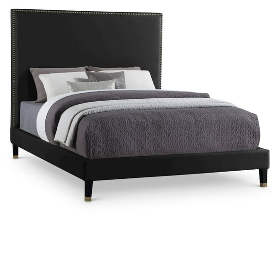 Meridian Furniture Harlie Black Velvet King Bed