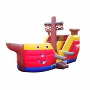 JumpOrange 15’ Pirate Ship Commercial Grade Water Slide Playset for Kids and Adults (with Blower), Outdoor Indoor, Wet Dry Use, Big Inflatable, Birthday Party, Rental Quality, All Seasons
