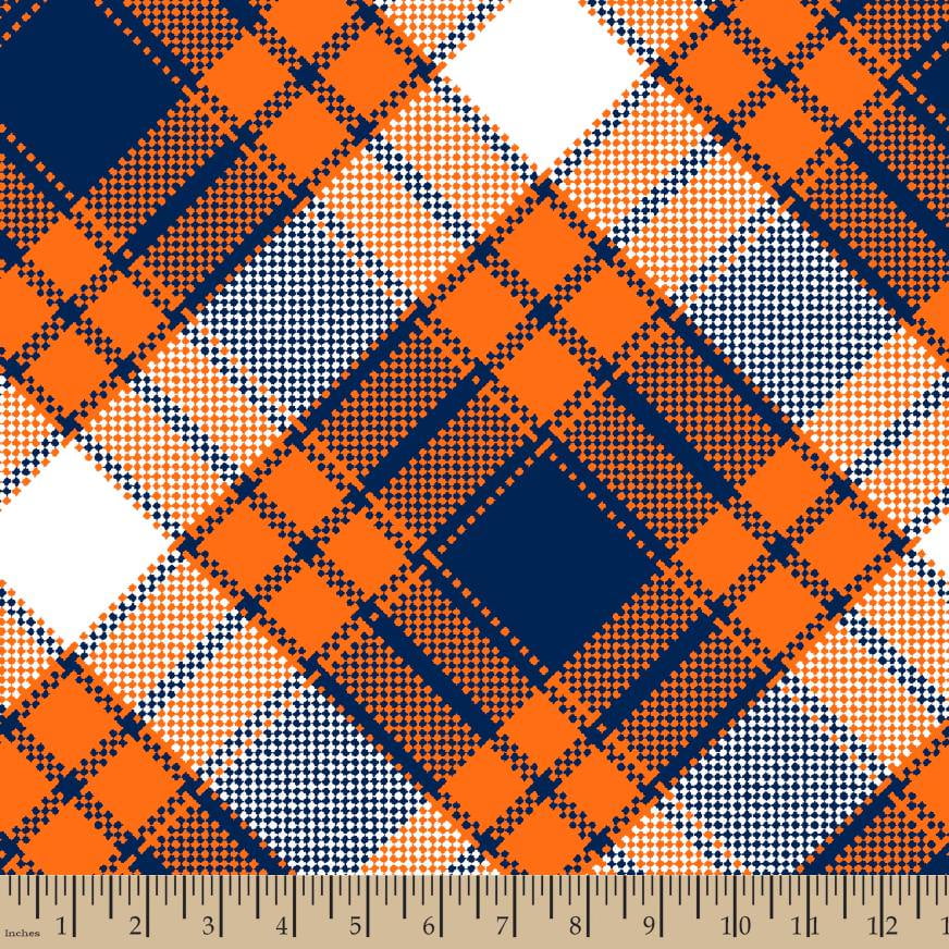 Annie Orange Plaid Fleece Fabric by the Yard