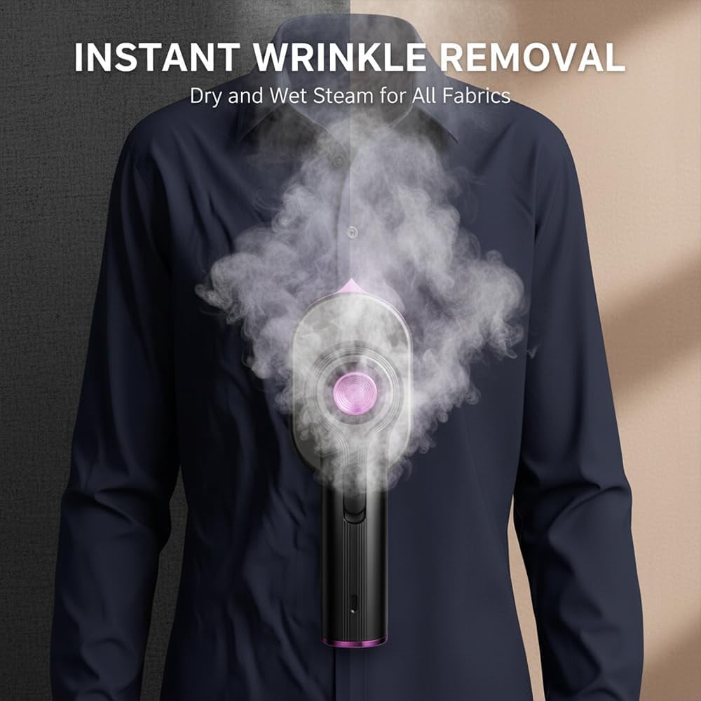 Mini Steam Iron,Steamer for Clothes, Compact Handheld Steam Iron with Adjustable Temperature, Dry & Steam Modes, Non-Stick Soleplate, Portable Travel Steamer for Clothes (3)