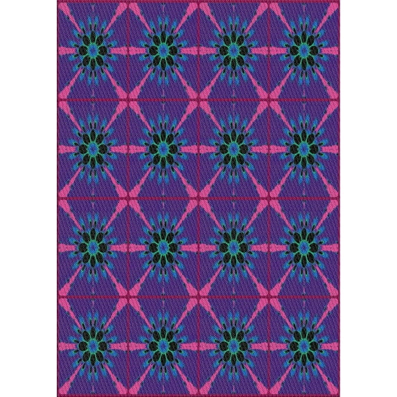 Ahgly Company Indoor Rectangle Patterned Slate Blue Abstract Area Rugs, 2' x 4'