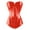 Red, variant on TOOYOU Women Corset Top Bright Leather 6 Buckle Waist Support And Belly Set
