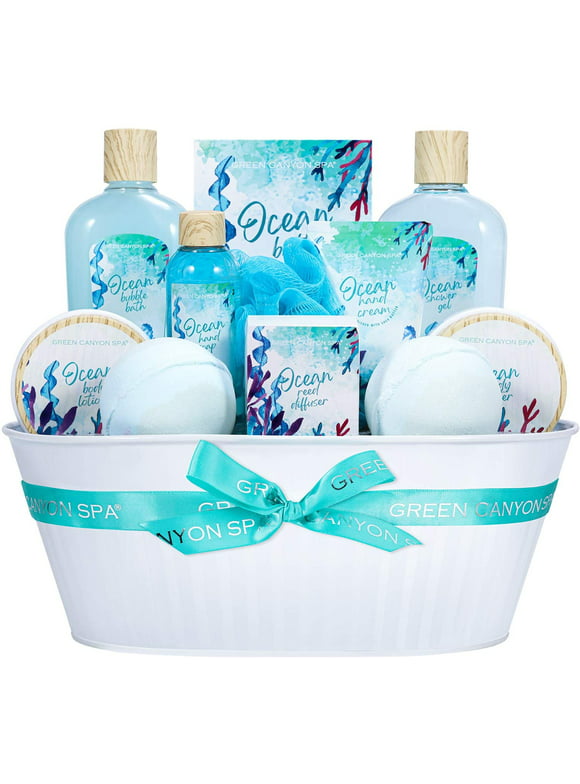 Bath Gift Baskets for Women - 12 Pcs Ocean Spa Gift Sets, Luxury Holiday Birthday Gifts for Her