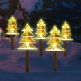 thumbnail image 2 of 5pcs Christmas Tree Pathway Lights Outdoor, Landscape Path Lights for Holiday Decoration, LED Christmas Yard Decoration Ground Plug Lights Lawn Lights Christmas Lights, 2 of 6