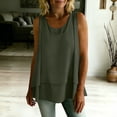 thumbnail image 4 of Tank Tops for Women Cotton Linen Round Neck Sleeveless Blouse Button Down Shirts Casual Top, 4 of 9