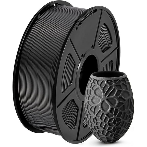 PLA 3D Printer Filament 1.75mm, Neatly Wound Printing Dimensional Accuracy /- 0.02 mm, Fit Most FDM Printers, 1kg Spool (2.2lbs), Black