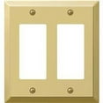 thumbnail image 4 of Amerelle 163RRBR Century Wallplate, 2 Rocker, Steel, Polished Brass, 1-Pack, 4 of 5