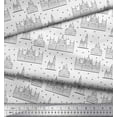 thumbnail image 3 of Soimoi Tissu Viscose Georgette Noir Imprimé Architectural 1 Yard 42 Pouces de Large, 3 of 3
