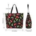 thumbnail image 5 of Pofeuu Sweet Red Cherry Print Reusable Grocery Bags - Washable, Foldable, Packable Tote, Large Handles, Heavy Duty, Zippered Top Pouch, 5 of 8