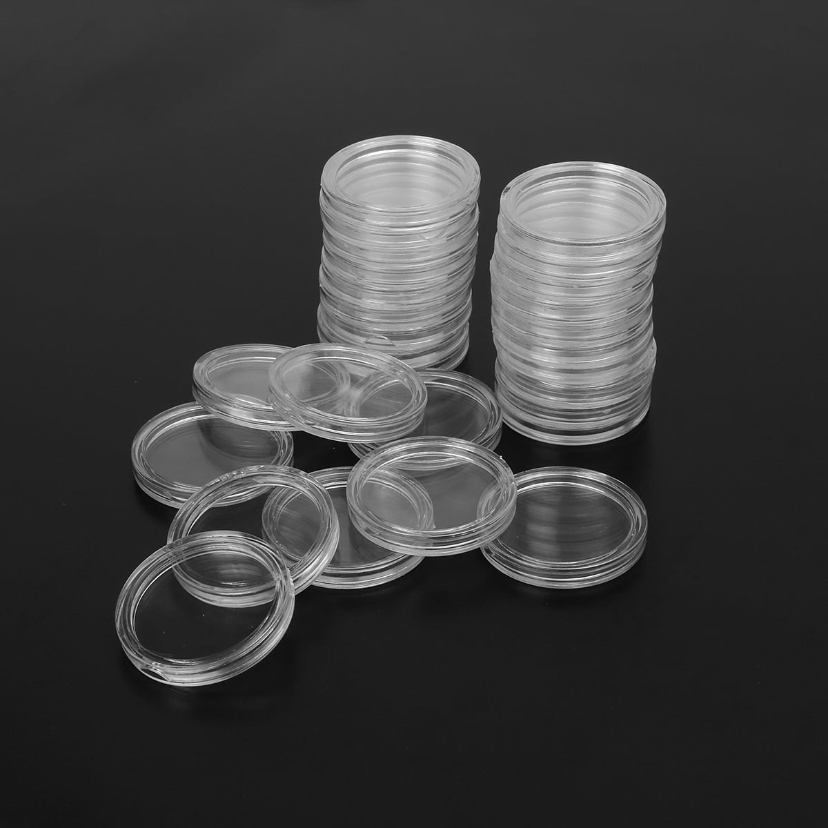 27mm Applied Clear Round Cases Coin Storage Protective Tube Holder Plastic Jw