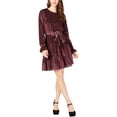 thumbnail image 1 of Michael Kors Robe Courte en Velours pour Femme, Violet, Petite, PL, 1 of 2
