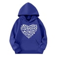 thumbnail image 2 of Bnwani Kids Hoodies Girls Crew Neck Long Sleeve Pockets Sports Sweatshirt Hearts Graphic Printed Tops Pullover, 2 of 4