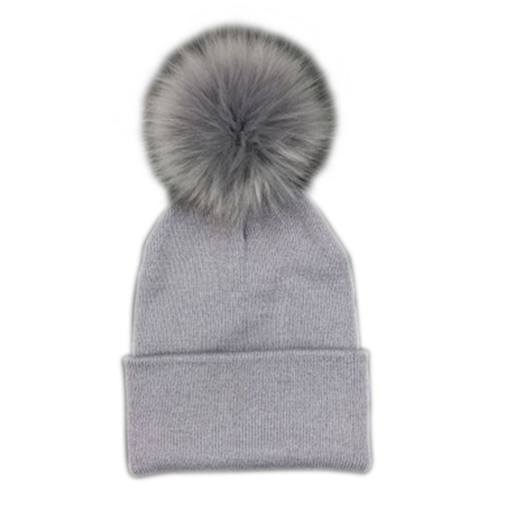 Fashion Ladies Women Girls Knitted Crochet Fur Pom Beanie Warm Ski Hat Cap