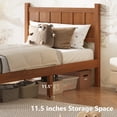 thumbnail image 3 of Twin Size Flat Panel Bed with Headboard & Footboard, Minimalist Modern Platform Bed with Wood Grain Finish, Shaker and Farmhouse Style Design, Sleek and Functional Bedroom Furniture,Light Walnut, 3 of 9