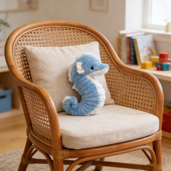 Seahorse Plush Toy Stuffed Animal Pillow for Kids Birthday Gift, Cute Soft Ocean Animal Doll for Classmate Graduation Home Decor - 1 Pack