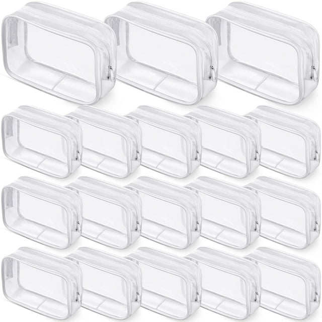 Bolsas de maquillaje Saintrygo, bolsa de cosméticos de PVC transparente, paquete de 18