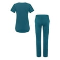 thumbnail image 2 of Adar Pro Scrub Set for Women - Modern V-Neck Scrub Top & Tailored Yoga Scrub Pants, 2 of 7