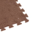 thumbnail image 5 of LAZIOEGR 10‑Piece Plush Foam Interlocking Floor Mat, Anti‑Slip, Cut‑Ready, Cozy Brown Carpet Tiles for Bedroom & Playroom, 5 of 9