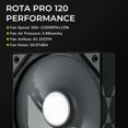 thumbnail image 4 of TRYX F-R120P-NN1M-G0K ROTA PRO 120mm 4-Pin PWM Case Fan, LCP Material FDB, 2250RPM, High-Performance Quiet PC Fan  - Black, 4 of 6