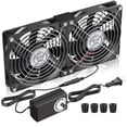 thumbnail image 1 of Ventilador de ordenador EAKHELB 2x120 mm DC 12 V con enchufe AC 240x120 mm, 1 of 7