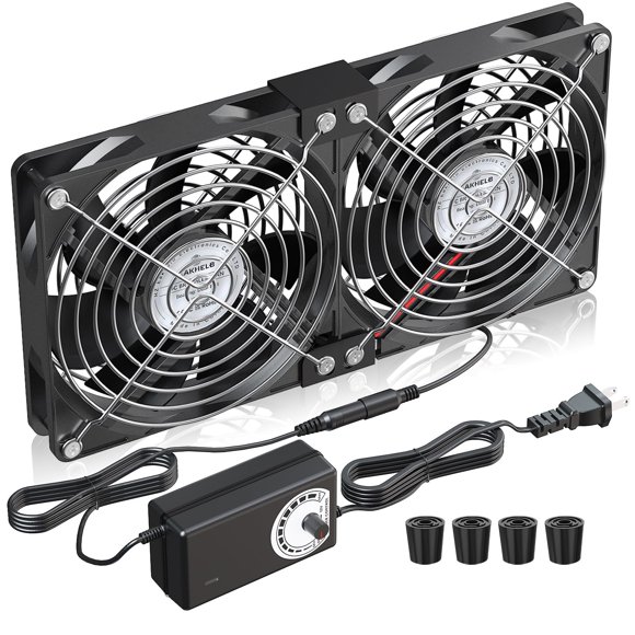Ventilador de ordenador EAKHELB 2x120 mm DC 12 V con enchufe AC 240x120 mm
