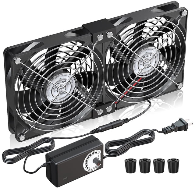 Ventilador de ordenador EAKHELB 2x120 mm DC 12 V con enchufe AC 240x120 mm