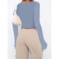 thumbnail image 5 of KelaJuan Women's Sweetheart Neck Cropped Tops Solid Color Sheer Mesh Long Sleeve Shirts Streetwear, 5 of 5