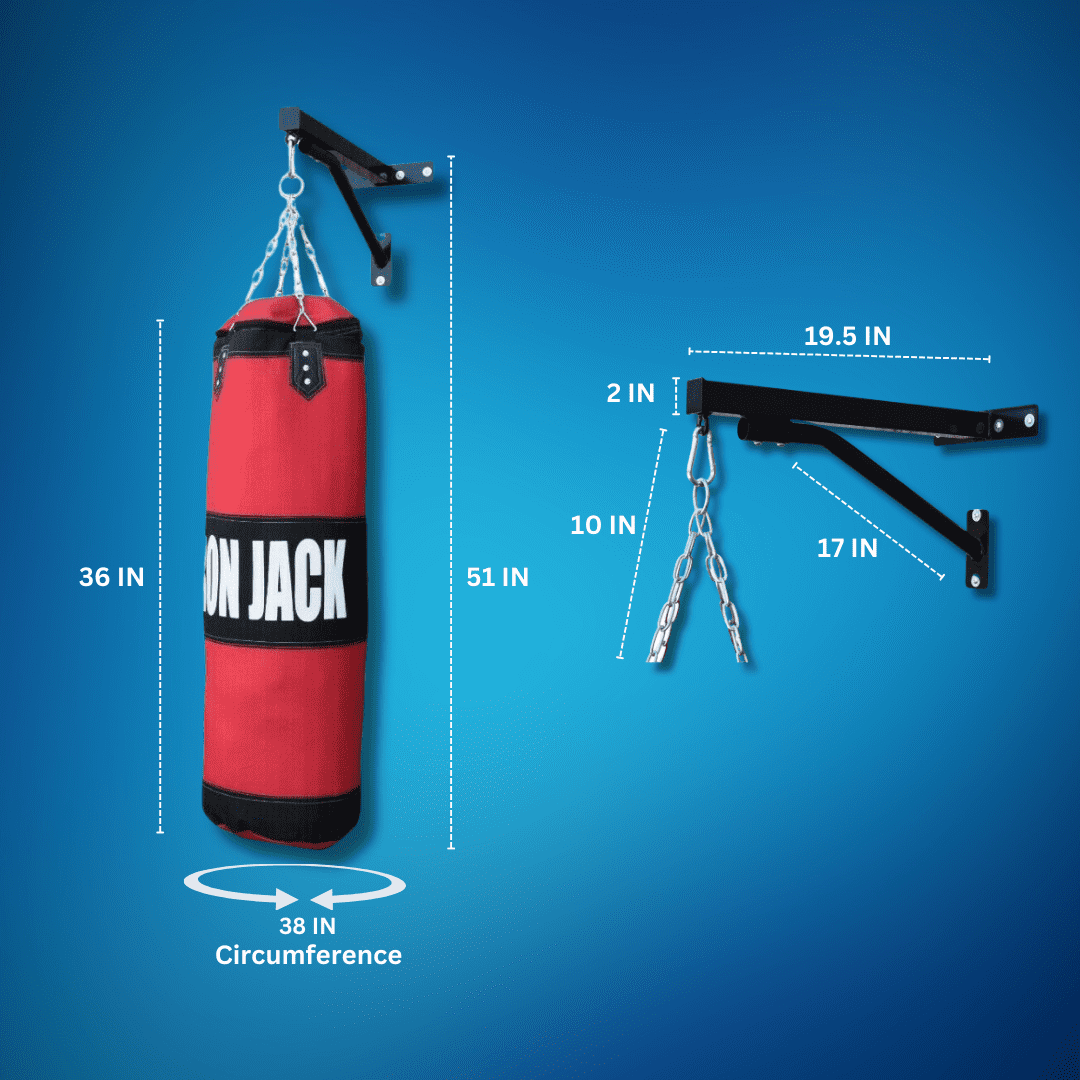 Iron Bar™  Boxing Hanging Bag Unfilled MMA Punching Bag for Kickboxing, Muay Thai, Exercise, Fitness, Cardio, HIIT Workout with Gloves