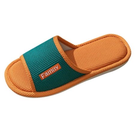 

ZMHEGW Mens Indoor Non Slip Home Slippers Four Seasons Linen Slippers Couple Models