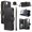 Black, variant on For Apple iPhone 18 Pro Max / 17 Pro Max Orchid Pattern Wallet Case, 9 Card Slots Zipper Pocket, Detachable Wrist & Shoulder Strap, Magnetic Shockproof Protective Phone Case,Red