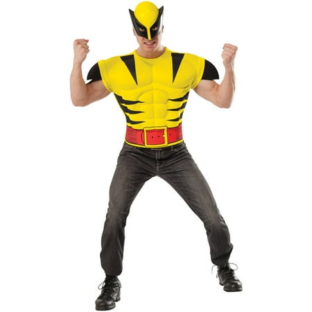 Wolverine Muscle Shirt and Mask Men's Adult Halloween Costume