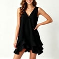 thumbnail image 6 of YuXingFu formal Dresses for Women Mini V-Neck Plus Size Womens Dress Sleeveless for Home Casual Summer Black S, 6 of 9
