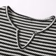 thumbnail image 5 of Camiseta elegante informal de manga corta y cuello en V a rayas para mujer - Blusa holgada de verano, poliéster - Adecuada para el trabajo/citas - Tallas estadounidenses 4-20, 5 of 8