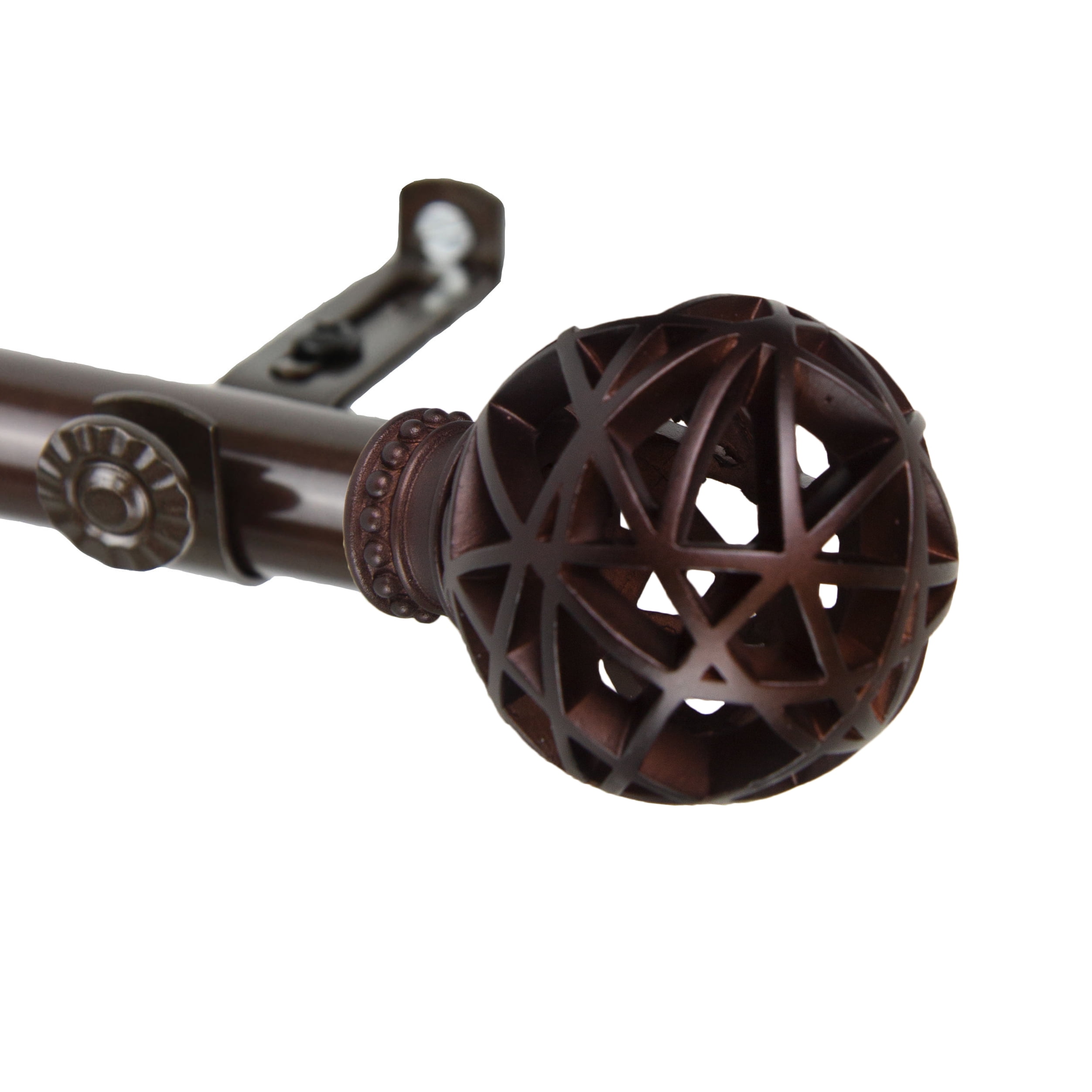 Central Design 4888-287 0.8125 in. Arabella Curtain Rod with 28 to 48 in. Extension, Cocoa
