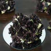 BalsaCircle 72 Mini Carnations Paper Craft Flowers - Chocolate Brown