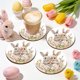thumbnail image 4 of CaiYueKe Easter Bunny Wooden Coasters Heat Resistant Cup Mats for Dining Table Kitchen Decor Insulating Drinkware Protectors Cute Spring Home Decorations, 4 of 7