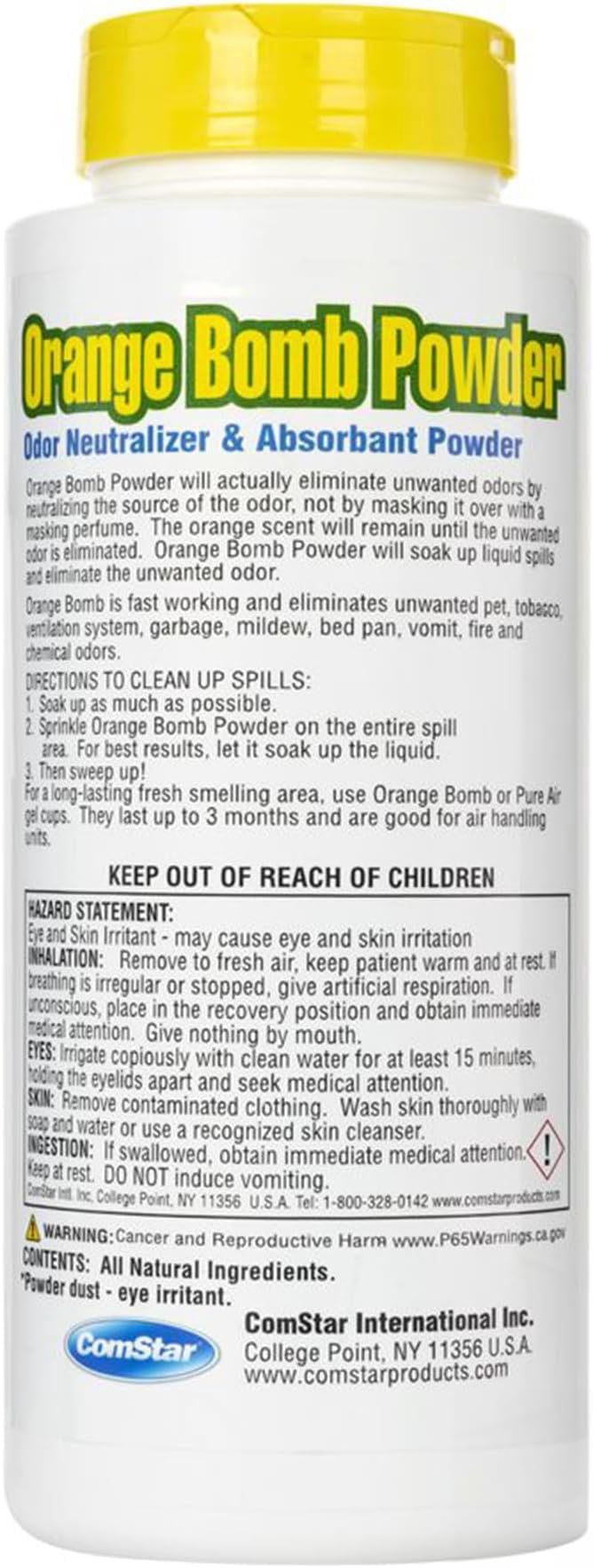 ComStar Orange Bomb Powder,16 Ounces, Absorbent Odor Neutralizer, Fast-Acting, Long-Lasting Freshness, Eliminates Unwanted Odors from HVACR Systems, Freshens Air in Homes, Offices & Vehicles (60-627)