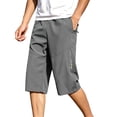 thumbnail image 2 of Yaoyar Cargo Shorts for Men Summer Work Hiking Pants Elastic Waist Knee Length Big and Tall Bermuda Shorts with Pockets, 2 of 7