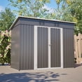 thumbnail image 1 of 8x4 ft Metal Storage Shed: Outdoor Garden Tool Organizer with Lockable Door & Floor Frame – Durable for Backyard Use, 1 of 14