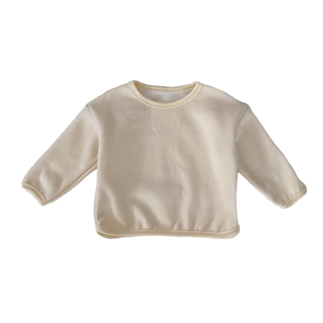 Besolor Ensembles en Molleton pour Bébés Garçons Filles Automne Hiver Chandail à Manches Longues à Col Rond pour Nourrisson Confortable Chaud Hauts en Coton