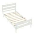 thumbnail image 5 of Bellemave Twin Bed Frames,Wood Platform Bed with Headboard and Footboard, Twin Size Sleigh Bed with Wood Slat Support, No Box Spring Needed (White), 5 of 8
