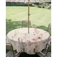 thumbnail image 3 of Outdoor Tablecloth with Umbrella Hole Zipper Watercolor Floral Round Tablecloth 54" Waterproof Outside Table Cloth Farmhouse Flowers Retro Patio Table Cover Tablecloths for Picnic Party, 3 of 8