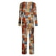 thumbnail image 5 of Puntoco Pijama para mujer, conjunto de pijama con parte superior y pantalón informal con estampado degradado para mujer, 5 of 5