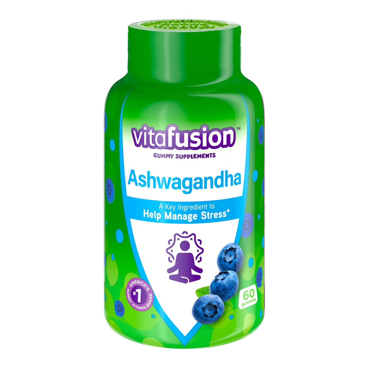 Vitafusion Ashwagandha Gummies  Clinically Shown Adaptogen Sensoril Ashwagandha 125mg Per Serving  Help Manage Stress - 60 Count