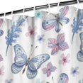 thumbnail image 3 of Watercolor Butterfly Flower Leaf White Pattern Shower Curtain 72"x72" ,Bathroom Decorative Shower Curtains Set with 12 Hooks,Modern Waterproof Washable Shower Curtain, 3 of 6