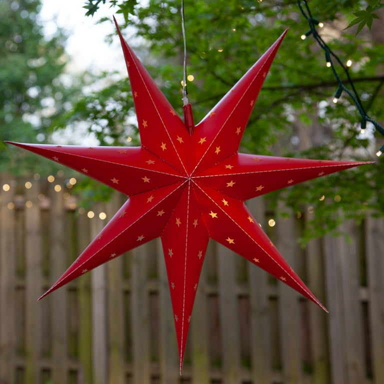 24 Red Star Paper Lanterns