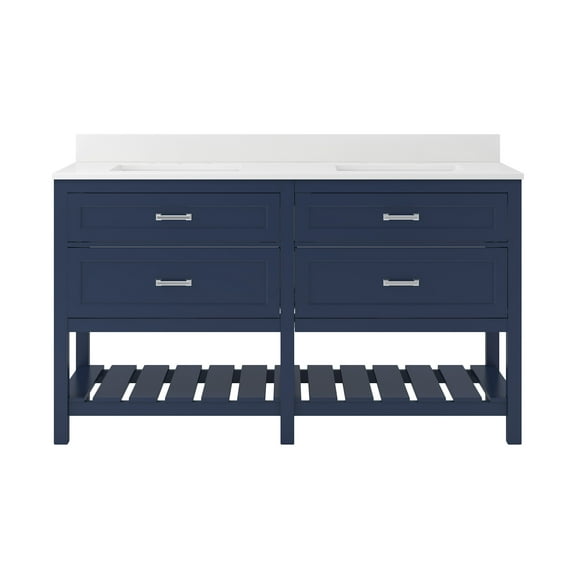 Craft   Main LSBVT6122D-QSWZ Lawson 60" Free Standing Double Basin Vanity Set - Aegean