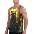 thumbnail image 2 of Pofeuu Tree Meditating Raccoon Print Men's Workout Tank Tops Sleeveless Muscle Gym Shirt Quick Dry-3X-Large, 2 of 7